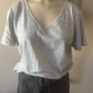 Next Level Apparel Light Gray V-Neck Women's Tee